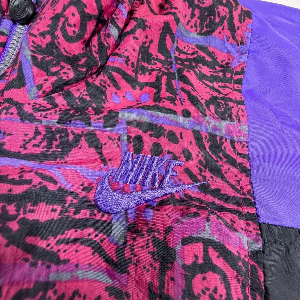Vintage Nike Windbreaker Jacket Purple Pink‎ Abstract 90s Retro Womens Small